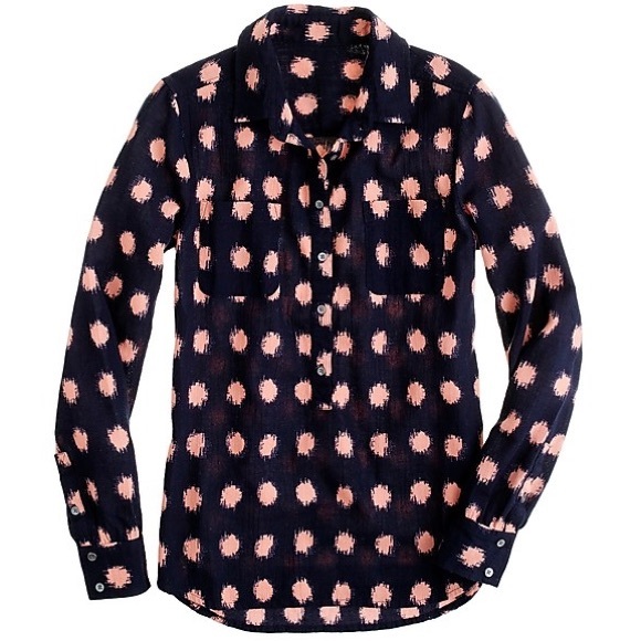 J.Crew Polly Popover in Silk-Screen Dot - Picture 2 of 8